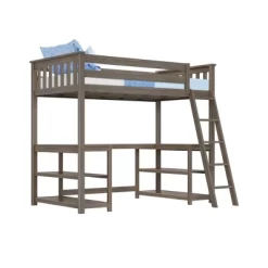 Max & Lily Twin-Size High Loft Bed With Wraparound Desk & Shelves -Children Furniture Store GUEST 9b45a0f8 714d 4b2a 9e4f a57128c795bb
