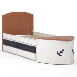 Twin Collindale Boat Design Kids' Bed With Trundle White/Oak - MiBasics -Children Furniture Store GUEST 9ba24907 0adc 4ade 9c4a 623fcb1da8ab