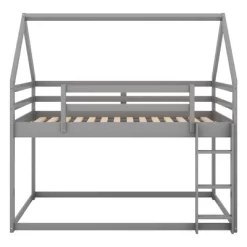 Twin Over Twin House Shaped Bunk Bed With Ladder And Guardrail-ModernLuxe -Children Furniture Store GUEST 9dfe6d0c ea0c 444a 9836 ef5034dd22e2