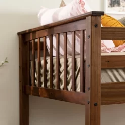 Twin Over Twin Transitional Cottage Solid Pine Bunk Bed Walnut - Saracina Home 11 Twin Over Twin Transitional Cottage Solid Pine Bunk Bed Walnut - Saracina Home -Children Furniture Store GUEST 9e6f1555 d064 4b28 afc0 d09b87b37a3e