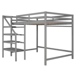 Full Size Loft Bed With Staircase And Safety Guardrails Gray/White-ModernLuxe 25 Full Size Loft Bed With Staircase And Safety Guardrails Gray/White-ModernLuxe -Children Furniture Store GUEST 9ebed37e 5216 4707 9a5b 7ae0442ff844