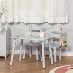Qaba Kids Wooden Table And Chair Activity Set For Arts, Crafts, Dinning, And Reading For Toddlers Age 2 To 5 -Children Furniture Store GUEST 9f4ef2f2 f5f5 47b9 8860 e0829a624706