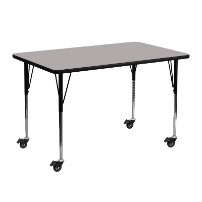Emma And Oliver Mobile 24x48 Rectangle HP Laminate Adjustable Activity Table 7 Emma And Oliver Mobile 24x48 Rectangle HP Laminate Adjustable Activity Table - Image 5