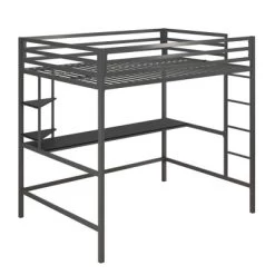 Full Maxwell Metal Loft Bed With Desk & Shelves - Novogratz