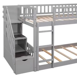 Stairway Twin Over Twin Bunk Bed With Two Drawers And Slide-ModernLuxe 27 Stairway Twin Over Twin Bunk Bed With Two Drawers And Slide-ModernLuxe -Children Furniture Store GUEST a1389281 ac31 4e30 82eb 9adba6dec94f