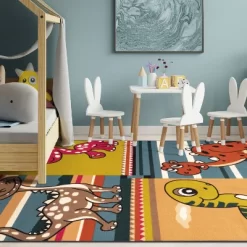 Dinoventure Dinosaurs Non-Slip Kids Playroom Decor Washable Indoor Area Rug By Blue Nile Mills -Children Furniture Store GUEST a2be313b 5132 4b51 a0e3 f1671e23e370