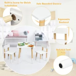 Costway Kids Wooden Table & 2 Chairs Set Children Activity Table Set -Children Furniture Store GUEST a37d7991 03c4 4fa4 bd00 aa142f4e54cb