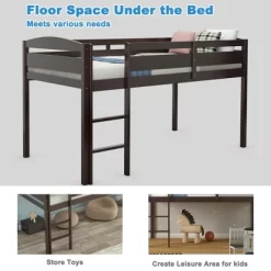 Costway Twin Low Loft Bunk Junior Bed Bedroom Wooden Guard Rail Ladder White/Espresso/Grey 20 Costway Twin Low Loft Bunk Junior Bed Bedroom Wooden Guard Rail Ladder White/Espresso/Grey -Children Furniture Store GUEST a4eb9b2d d6be 4f8f beb8 0c306a0fafa4