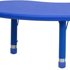 Emma And Oliver 35"W X 65"L Half-Moon Plastic Height Adjustable Activity Table -Children Furniture Store GUEST a525e7e8 2eed 4753 adc5 9ae007d07ac5