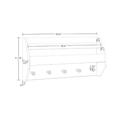 Kids' Catch-All Wall Shelf With Bookrack And Hooks White - RiverRidge Home -Children Furniture Store GUEST a6500deb 9f7d 4c0c b856 24396c947ae7