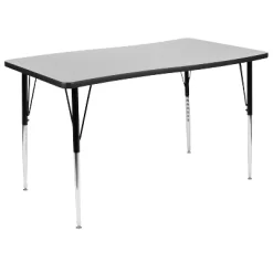 Emma And Oliver 3 Piece 76" Oval Wave Collaborative Grey Adjustable Activity Table Set 17 Emma And Oliver 3 Piece 76" Oval Wave Collaborative Grey Adjustable Activity Table Set -Children Furniture Store GUEST a6f41a07 19fe 4dfc bc60 7a3ab0db8eaa 1