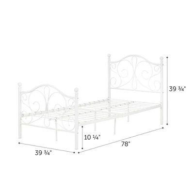 Twin Country Poetry Complete Metal Platform Bed White - South Shore 11 Twin Country Poetry Complete Metal Platform Bed White - South Shore - Image 9