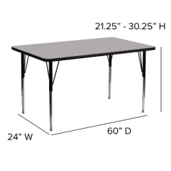 Emma And Oliver 24x60 Rectangle HP Laminate Adjustable Activity Table -Children Furniture Store GUEST a81ff4f6 1c9d 49a0 98e4 9c39e61169ce