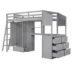 Twin Size Loft Bed With Wardrobe, Drawers And Desk With Shelves - ModernLuxe 19 Twin Size Loft Bed With Wardrobe, Drawers And Desk With Shelves - ModernLuxe -Children Furniture Store GUEST a8342441 9f79 43b8 ab8f 97d4543227d5