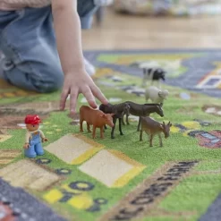 KC CUBS Boy & Girl Kids Country Farm Road W/ Construction Vehicle Car Traffic Educational Learning & Game Nursery Classroom Rug Carpet -Children Furniture Store GUEST a9471de2 a360 448e afe5 e964bd08dd93