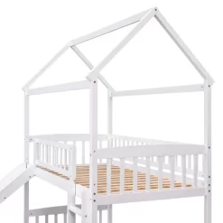 Twin Over Twin Bunk Bed, House Bed With Slide And Ladder-ModernLuxe -Children Furniture Store GUEST a9a2e612 b6f9 4699 8d8e d963b8611173