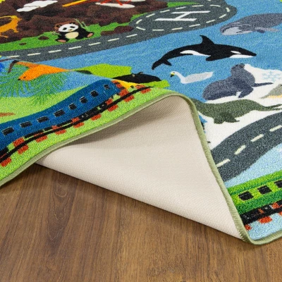 KC CUBS Boy & Girl Kids Animal Safari Car Vehicle Traffic Road Educational Learning & Game Play Nursery Bedroom Classroom Rug Carpet 10 KC CUBS Boy & Girl Kids Animal Safari Car Vehicle Traffic Road Educational Learning & Game Play Nursery Bedroom Classroom Rug Carpet - Image 8