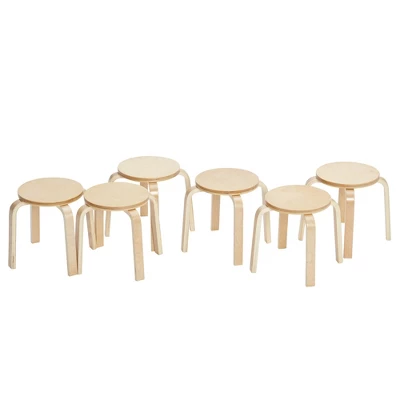 ECR4Kids Bentwood Stacking Stools For Kids, Playroom/Daycare Flexible Seating, 12" Height, 6-Piece 15 ECR4Kids Bentwood Stacking Stools For Kids, Playroom/Daycare Flexible Seating, 12" Height, 6-Piece - Image 13