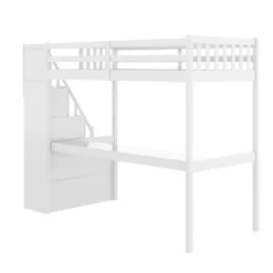 Twin Size Loft Bed With Staircase And Built-in Desk - ModernLuxe -Children Furniture Store GUEST ac06d0e5 46b1 451f b58b a9640b704efe