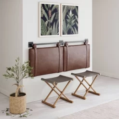 Harlow Headboard Sand Gray Fabric Vintage Brown - Nathan James -Children Furniture Store GUEST ac4db095 cdc2 4bd5 baae 47c8392100c2