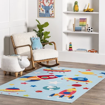 NuLOOM Eddie Outer Space Machine Washable Kids Area Rug 3 NuLOOM Eddie Outer Space Machine Washable Kids Area Rug