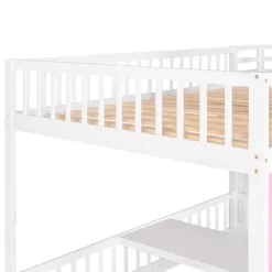 Full-Over-Full Bunk Bed With Changeable Table, Separable Bunk Bed Turn Into Upper Bed And Down Desk-ModernLuxe -Children Furniture Store GUEST acf54742 c964 4c03 aa30 2ecf265e248c