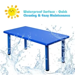 Costway Kids Plastic Rectangular Learn And Play Table Playroom Kindergarten Home Blue 15 Costway Kids Plastic Rectangular Learn And Play Table Playroom Kindergarten Home Blue -Children Furniture Store GUEST ad50cdf5 925a 4cab 8773 65ce389c9181