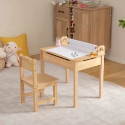 Costway Toddler Multi Activity Table With Chair Kids Art & Crafts Table With Paper Roll Holder -Children Furniture Store GUEST ad6b0ed4 f205 42ca 8e26 579ecdff862a