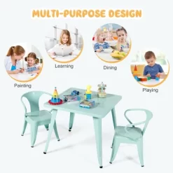 Costway Kids Steel 27'' Square Table Children Play Learn Activity Table Indoor Outdoor -Children Furniture Store GUEST af241093 700f 42b0 9069 1d8f626f81c3