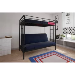 Twin Over Futon Leonora Metal Bunk Bed - Room & Joy -Children Furniture Store GUEST afe80c29 90a0 41c5 985d 89671905c50a