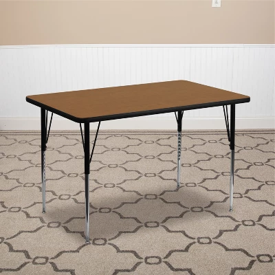 Flash Furniture 30''W X 48''L Rectangular Thermal Laminate Activity Table - Standard Height Adjustable Legs 3 Flash Furniture 30''W X 48''L Rectangular Thermal Laminate Activity Table - Standard Height Adjustable Legs