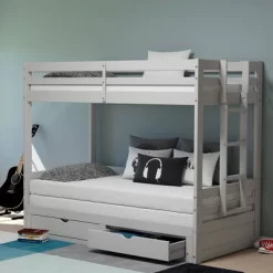 Twin To King Augusta Extending Day Bed With Bunk Bed And Storage Drawers Dove Gray - Alaterre Furniture -Children Furniture Store GUEST b146ccb3 cf05 4b96 93e9 20519c022700