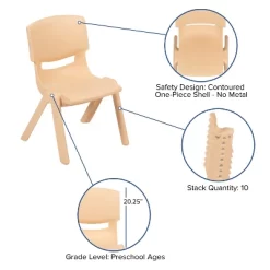 Emma And Oliver 4 Pack Plastic Stackable Pre-K/School Chairs With 10.5"H Seat -Children Furniture Store GUEST b189992e bfd6 459f 9e48 5b619e10235c