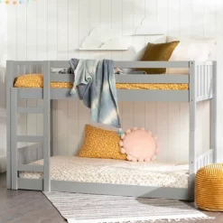 Twin Over Twin Wood Detachable Slat Bunk Bed - Saracina Home 30 Twin Over Twin Wood Detachable Slat Bunk Bed - Saracina Home -Children Furniture Store GUEST b1c2a3d0 4f3c 4fcc 8b66 8703ed708e10