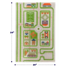 39"x59" Traffic Green 3D Play Rug - IVI