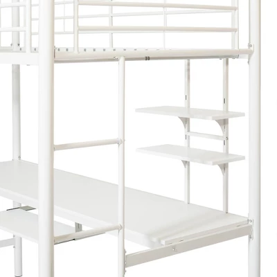 Twin Analise Metal Loft Bed With Wood Desk - Saracina Home 5 Twin Analise Metal Loft Bed With Wood Desk - Saracina Home - Image 3