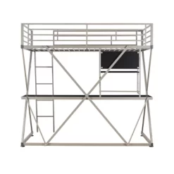Zachary Loft Bed Pewter - Powell -Children Furniture Store GUEST b6e8f697 db18 417e 85f1 b56da928430f