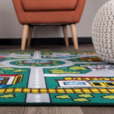 World Rug Gallery Kids Educational Learning City Life Road Non Slip Area Rug 4 World Rug Gallery Kids Educational Learning City Life Road Non Slip Area Rug - Image 2
