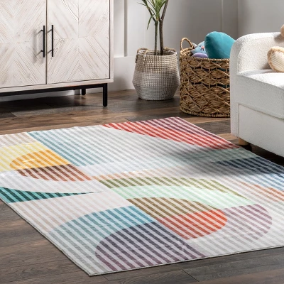 NuLOOM Erikka Abstract Striped Kids Machine Washable Area Rug 10 NuLOOM Erikka Abstract Striped Kids Machine Washable Area Rug - Image 8