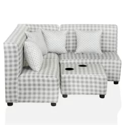 Tibbetts Kids' Sectional With Ottoman Gray/White - HOMES: Inside + Out -Children Furniture Store GUEST b7e6fc7b 37d5 4823 9ff4 72cedb4f67e4