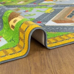 KC CUBS Boy & Girl Kids Country Farm Road W/ Construction Vehicle Car Traffic Educational Learning & Game Nursery Classroom Rug Carpet -Children Furniture Store GUEST b84e4bc2 a1d5 4eb6 a920 afbc11c7f1dd