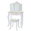 Fashion Polka Dot Gisele Play Vanity Set With Led Mirror White/Gold - Teamson Kids -Children Furniture Store GUEST b915d45f a4b3 4b08 94fc e2d759ab9ce6