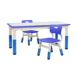 ECR4Kids Rectangle Dry-Erase Activity Table With 2 Adjustable Chairs, 3-Piece -Children Furniture Store GUEST b92fd7cb 78b7 49f1 91c8 a95a51461273