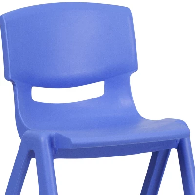 Emma And Oliver 5 Pack Plastic Stackable School Chair With 13.25" Seat Height 8 Emma And Oliver 5 Pack Plastic Stackable School Chair With 13.25" Seat Height - Image 6