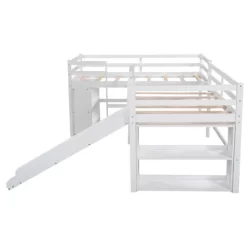 Twin Size L-Shaped Loft Bed With Movable Two-Tier Shelves And Slide - ModernLuxe -Children Furniture Store GUEST ba3bd155 950d 441f ac08 30df7735c30e