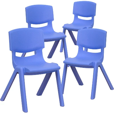 Emma And Oliver 4 Pack Plastic Stack School Chair With 12" Seat Height - Kids Chair 13 Emma And Oliver 4 Pack Plastic Stack School Chair With 12" Seat Height - Kids Chair - Image 11