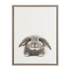 24" X 18" Rabbit Framed Canvas Art - Uniek -Children Furniture Store GUEST bb38d7de 7144 440b aff3 bd2a5477e6cc