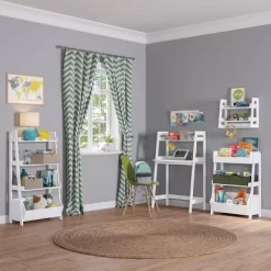 Kids' Desk With Ladder Shelf Storage And 2 Bonus Magnetic Art Display Bars White - RiverRidge Home -Children Furniture Store GUEST bc38fba0 9bbb 4d61 8f14 6b06cb63928e 1