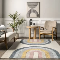 NuLOOM Jerri Double Half Rainbow Kids Area Rug 18 NuLOOM Jerri Double Half Rainbow Kids Area Rug -Children Furniture Store GUEST bc83c71e e7d2 4ae5 86f0 2e645398e5f6