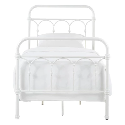 Twin Caledonia Metal Bed Antique White - Inspire Q 5 Twin Caledonia Metal Bed Antique White - Inspire Q - Image 3
